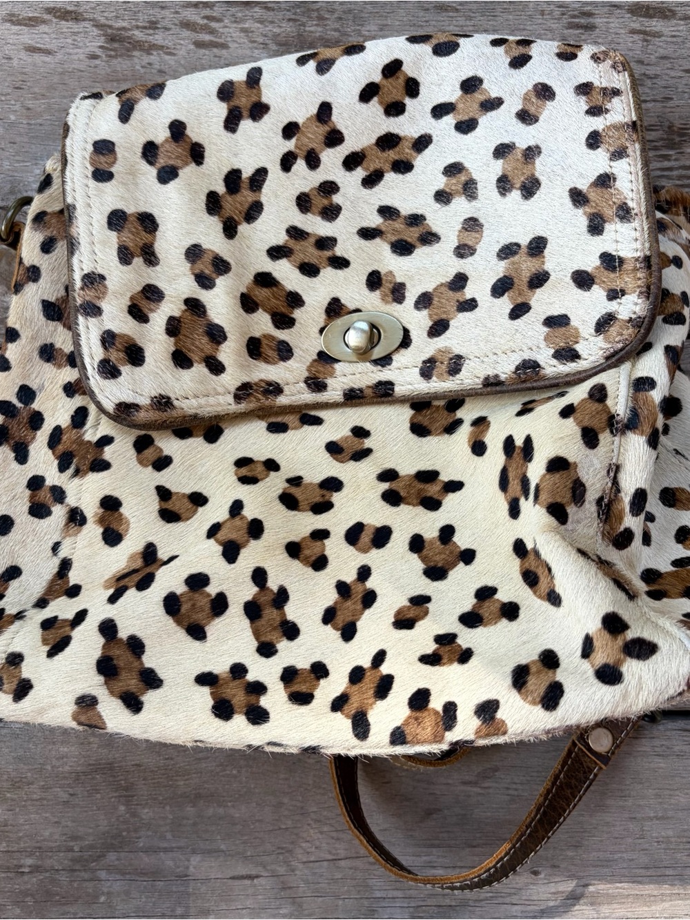 Myra Bag Leopard Print Backpack - Cream, Brown, Black